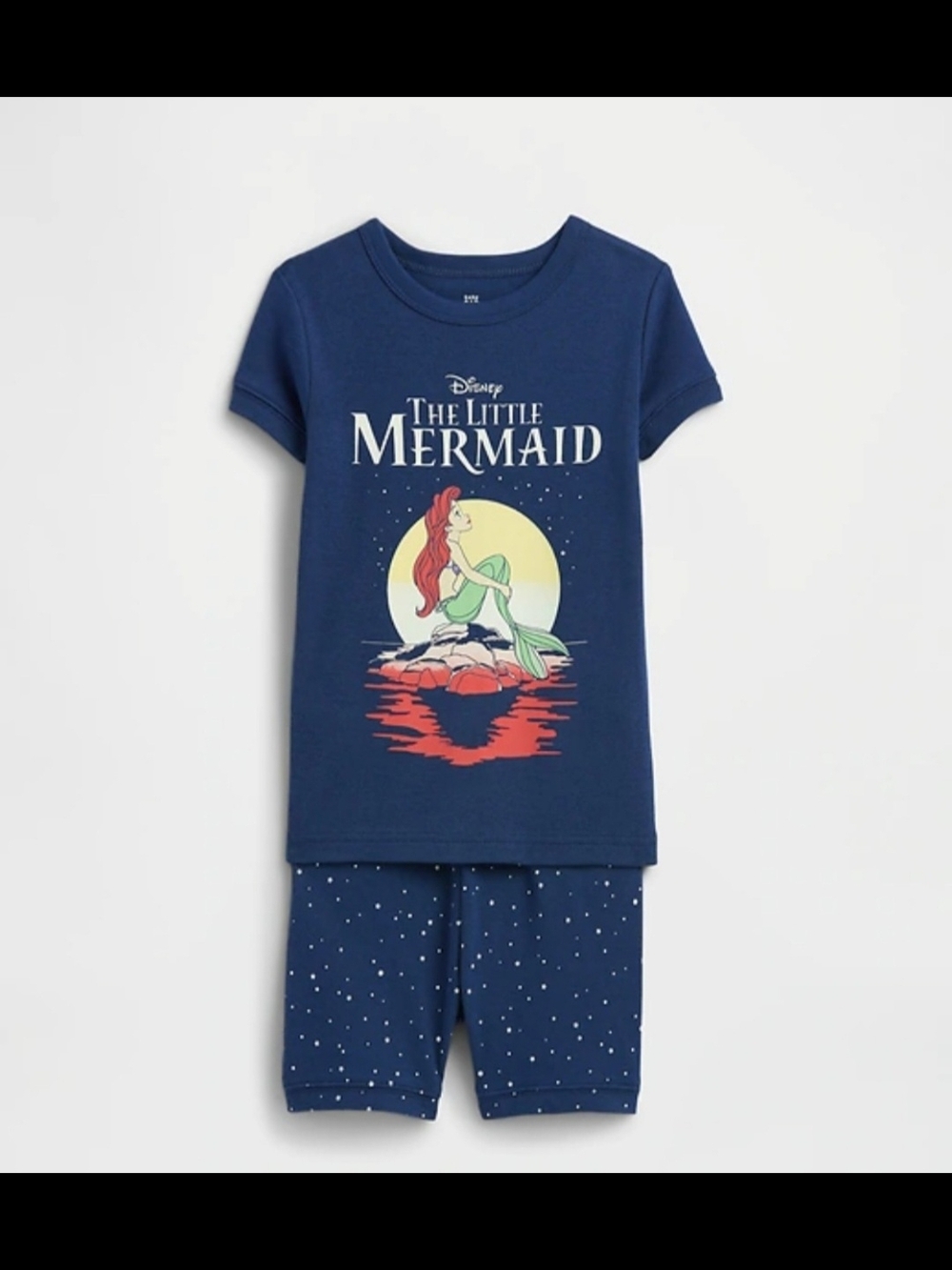 The Little Mermaid Short Sleeve Pajama Set-navy Blue